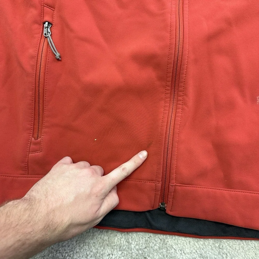 The North Face Mens Apex Bionic Softshell Jacket Red Fleece Lined Large